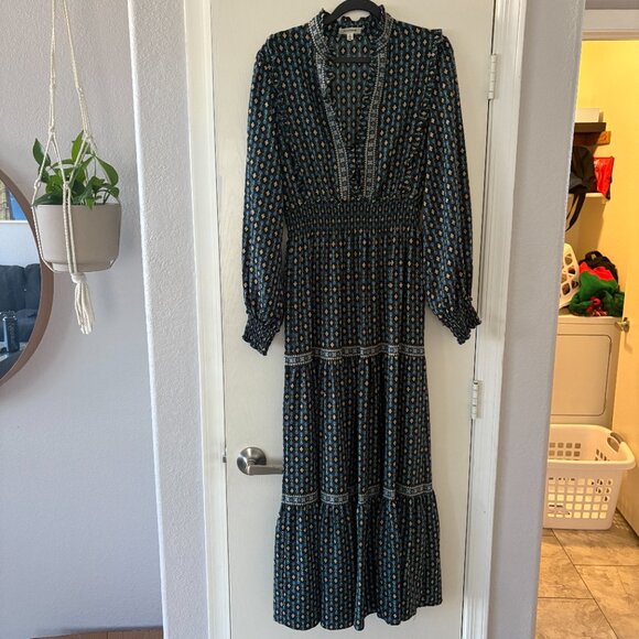 MAX STUDIO L Women's Crepe Tiered Long Sleeve Maxi Dress - Picture 6 of 7